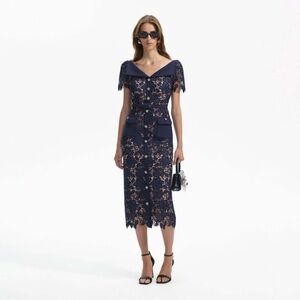 Self-Portrait Navy Lace Dress